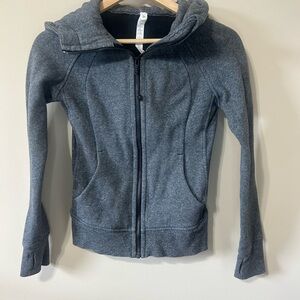 Lululemon Scuba Hoodie Women's 0 Gray Cotton Fleece Full Zip Soft Jacket